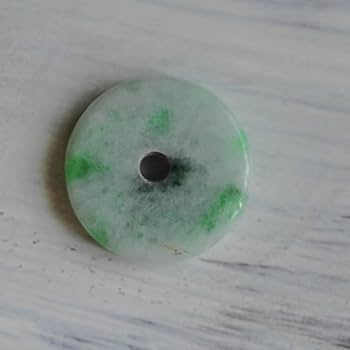 Amazon.co.jp: 翡翠平玉根付チャーム和装鑑賞天然無処理ヒスイ2.6g 303